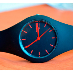 Наручний годинник жіночий Skmei Rubber Black 9068 Чорний (366) Броды