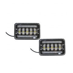 Світлодіодна LED фара OEM ДХО прямокутна 50 W 5 лінз комплект 2 шт (КТ-3163) Ворожба
