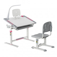 Дитяча парта-трансформер зі стільцем із жорсткою фіксацією Cubby Lupin 800x505x547-727 мм Pink Київ