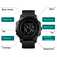 Чоловічий наручний годинник Skmei 1506 Чорний Киев