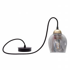 Світильник підвісний MSK Electric Enigma зі скляним плафоном під лампу Е27 PL 2024 BK Чорно-бронзовий (619261) Хмільник