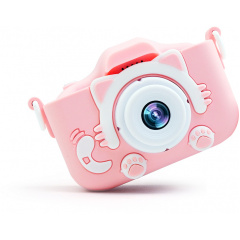 Дитячий цифровий фотоапарат Smart Kids з 2" екраном у силіконовому чохлі "Кішечка" з вбудованими іграми Рожевий Житомир