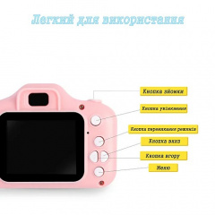 Дитячий цифровий фотоапарат Smart Kids з 2" екраном у силіконовому чохлі "Кішечка" з вбудованими іграми Рожевий Житомир