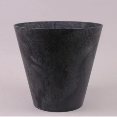 Горщик пластиковий Flora Tubus Beton Effect Антрацитовий 37.5х39 см 28.5 л Антрацит (SK000005) Веселе