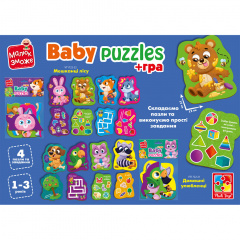 Пазли максі з грою Малюк Зможе «Лісові звірі» Vladi Toys VT1722-22 Укр Нововолынск