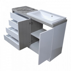 Пластикова тумба із умувальником The MIX Big 2 130x85x45 см White Киев