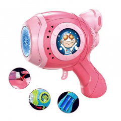 Іграшковий дитячий пістолет який генерує бульбашки Dino Bubble Gun рожевий (AUAU07) Орехов
