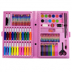 Дитячий набір для малювання No Brand ART set Rainbow комплект для дитячої творчості в кейсі 86 предметів Рожевий Тернополь