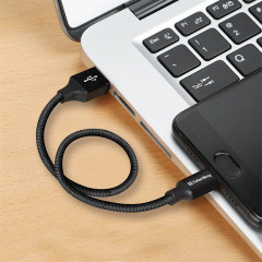 Кабель ColorWay USB/micro USB M/M 2.4А 0.25м Black CW-CBUM048-BK Ізюм