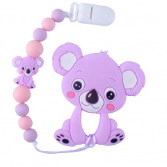 Прорезыватель "Коала" Bambi WD210712 с силиконовыми бусами Фиолетовый Косів