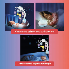 Дитячий мобіль для немовлят на ліжечко з проектором A1 Рожевий Хмельницкий