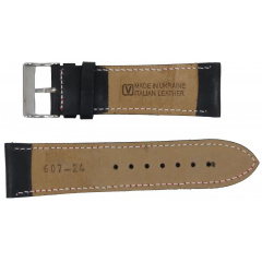 Ремінець для годинника Mykhail Ikhtyar зі шкіри 24 мм Чорний (S607-24S black) Братське