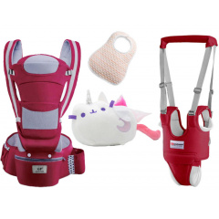 Хипсит Baby Carrier эрго-рюкзак кенгуру переноска 6 в 1 игрушка Пушин кот Луна (vol-1880) Красный Хмельницький