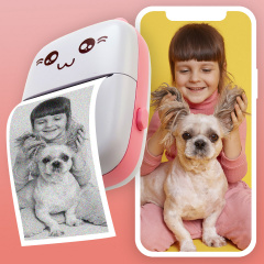Интерактивная игрушка термопринтер Smart kids printer Kity-01 Bluetooth с термопечатью Бело-розовый Хмельницький