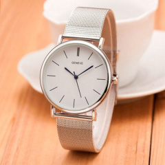 Наручний годинник жіночий Geneva Steel Silver Сріблястий (800) Лубни