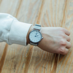 Наручний годинник жіночий Geneva Steel Silver Сріблястий (800) Лубни