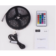 Стрічка світлодіодна з пультом Hoco DL30 RGB 4 м Чорний (2382866768) Михайлівка
