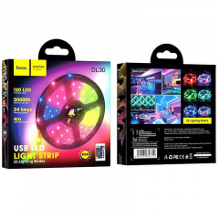 Стрічка світлодіодна з пультом Hoco DL30 RGB 4 м Чорний (2382866768) Михайлівка