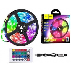 Стрічка світлодіодна з пультом Hoco DL30 RGB 4 м Чорний (2382866768) Михайлівка