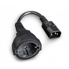 Кабель перехідник Cablexpert PC-SFC14M-01 С14M/SchukoF із заземленням чорний, 0.15м Київ