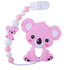 Прорезыватель "Коала" Bambi WD210712 с силиконовыми бусами Розовый Молочанск
