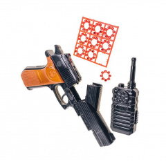 Игрушечный пистолет B60 Golden Gun с пистонами и игрушечной рацией 252GG Доманёвка