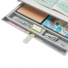 Комплект парта + стілець трансформери FunDesk Littonia 800x505x547-72 7 мм Grey Кропива