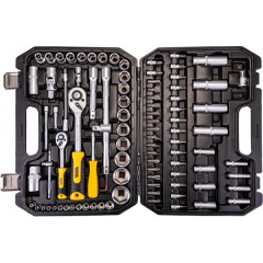 Набір ключів та насадок торцевих MASTERTOOL CrV 1/4" та 1/2" 94 шт 78-5094 Николаев