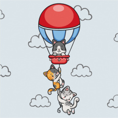 Розпис на полотні Art Craft Кошенята подорожують Bambi 15566-AC 30х30 см Городок