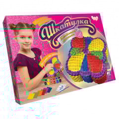 Набір для творчості "Шкатулка. Блискуча мозаїка" Danko Toys SHR-01-2-7 Рожевий Петрово