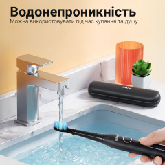 Електрична зубна щітка з футляром Bitvae D2 8 насадок Black Орехов