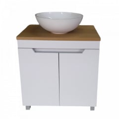 Пластикова тумба підлогова The MIX Кварта зі стільцем і чашею Мона 80х80х45 см Токмак