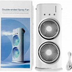 Вентилятор настільний OPT-TOP Double-ended Spray Fan подвійний з охолодженням LED підсвічування без пульта ДУ Білий (2104618552) Вышгород