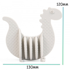 Набор детской посуды 2Life Волна Y23 8 предметів та прорізувач Динозавр Світло-сірий (v-12060) Київ