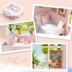 Ляльковий будинок конструктор DIY Cute Room H-024 Enjoy the life Румбокс Вишневе