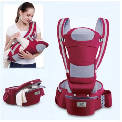 Хипсит эрго-рюкзак и тарелка с ложкой Baby Carrier Y4 6 в 1 Красный/бежевый (vol-10121) Красноград