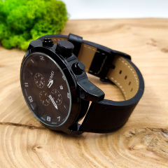 Чоловічий наручний годинник Skmei 1309 Black 1309BK (17126-hbr) Кривой Рог