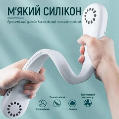 Портативний вентилятор на шию No Brand Neck Cooler з акумулятором 4000 mAh Білий (2104618524) Тернопіль