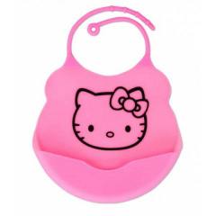 Силиконовый слюнявчик с карманом Kiddy Розовый Hello Kitty 02101 Луцк