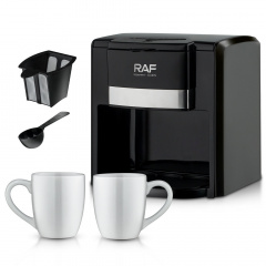 Кофеварка электрическая RAF R.115 на две чашки 650W Black (3_03734) Ворожба