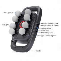 Вібромасажер перкусійний для тіла та м'язів на акумуляторі Doxy Massager Massage Gun Сірий (FG8HEAD) Фастів
