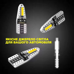 Комплект світлодіодних ламп Napo PRO T10-7020-2smd W5W T10 2 шт Білий (2495409530) Бровары
