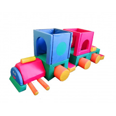 Конструктор з м'яких модулів для дітей Тиа-Спорт Паровозик великий 17 шт Кропива