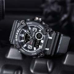 Часы наручные мужские Smael 8052 Black (15185-hbr) Красноград
