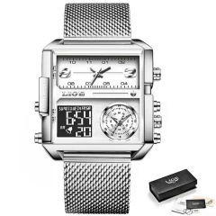 Наручные часы мужские Lige Maxi LG8925 Silver (15252-hbr) Токмак