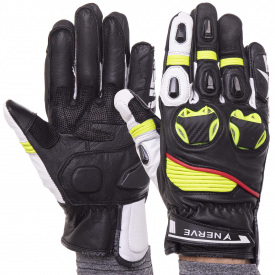 Мотоперчатки NERVE KQ1053 M Черный-Салатовый