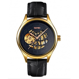 Чоловічий механічний годинник Skmei 9209 скелетон Чорний