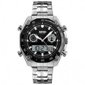 Наручний чоловічий годинник Skmei 1204 direct Сріблястий