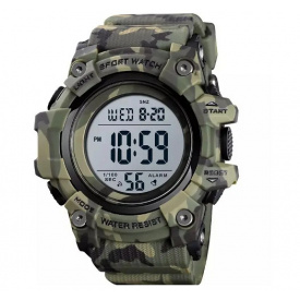 Годинник чоловічий спортивний Skmei 1552 Зелений камуфляж