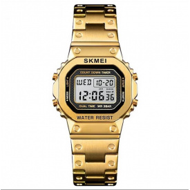 Чоловічий наручний годинник Skmei 1456 Singapore Золотистий